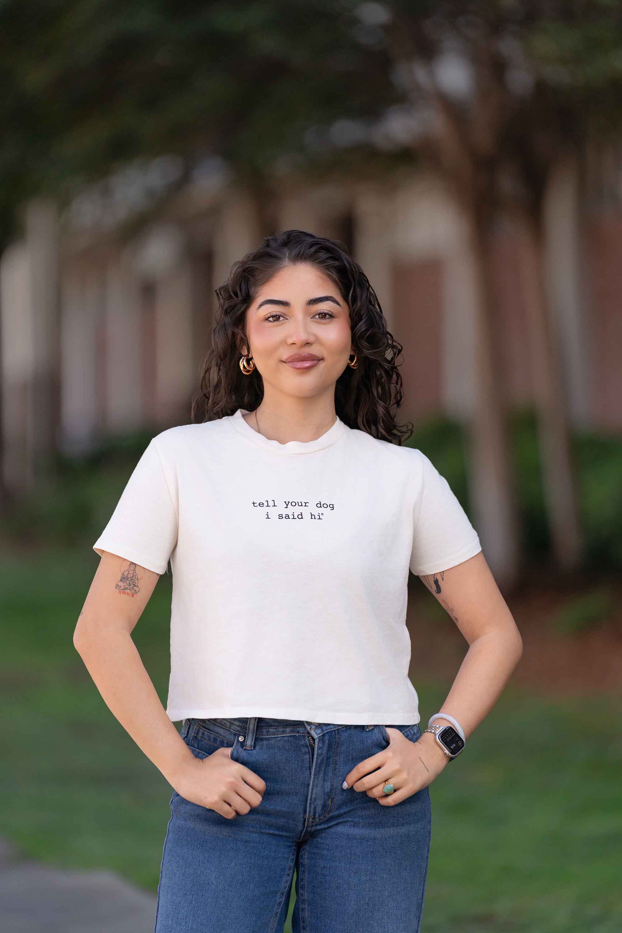 Classic Crop Tee - Bone - Image 3